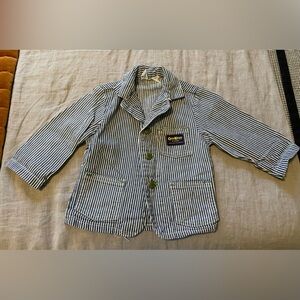 Kid’s Vintage Oshkosk Railroad Engineer Stripe Denim Chore Jacket